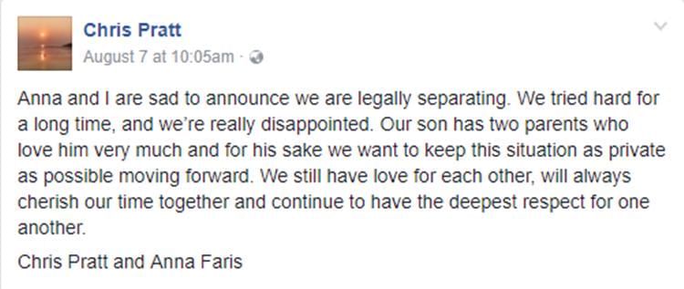 Facebook / Chris Pratt