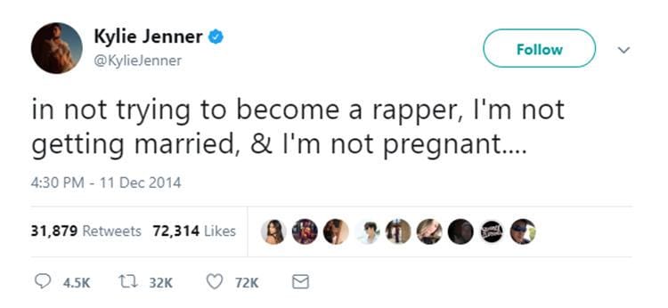 Twitter @KylieJenner