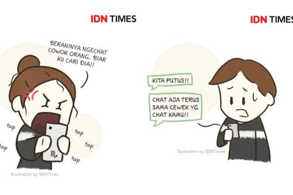 Gemas! 12 Ilustrasi Ini Gambarkan Gaya Cemburu Masing-Masing Zodiak