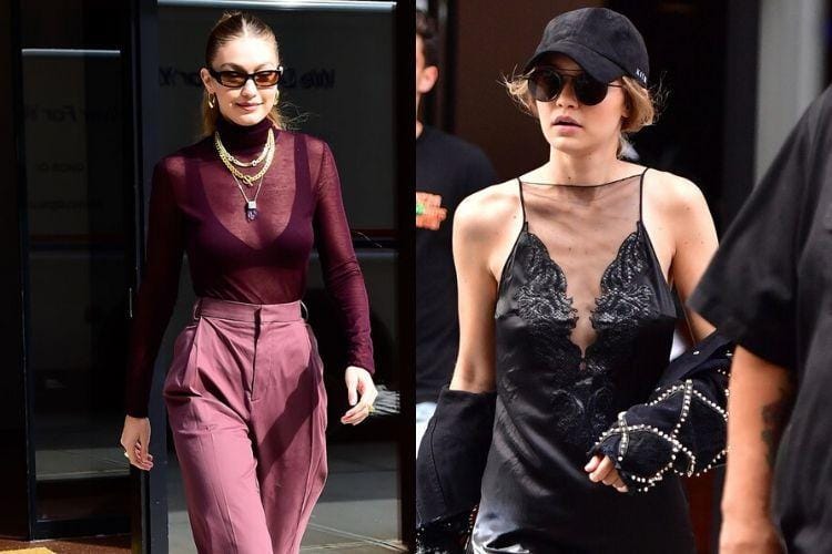 Gaya Seksi Gigi Hadid Pakai Baju Tipis