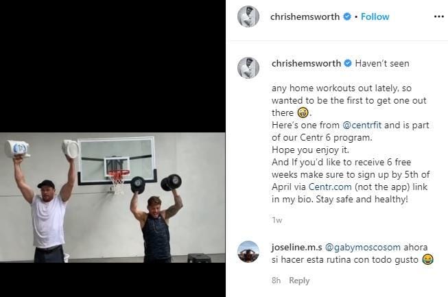 Instagram.com/chrishemsworth