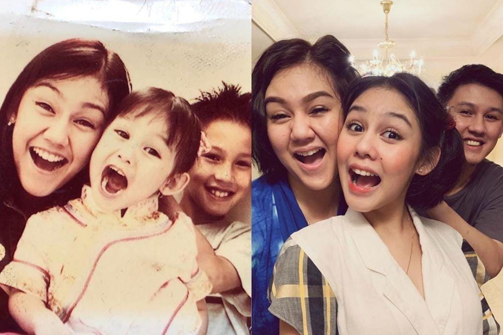 Gaya Artis Kakak Beradik Reka Ulang Foto Masa Kecil, Lucu Banget!