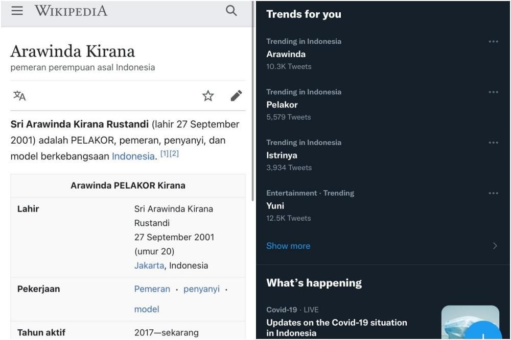 Wikipedia.org, Twitter.com