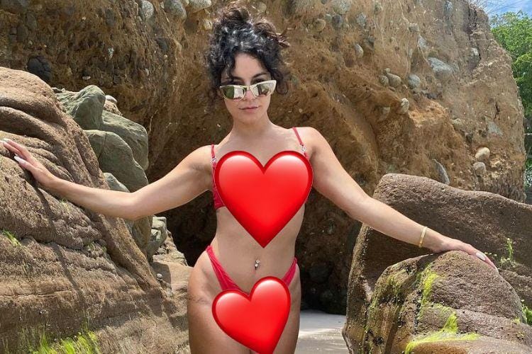 Vanessa Hudgens Sebar Potret Pakai Bikini Merah Sambil Pamer Tato